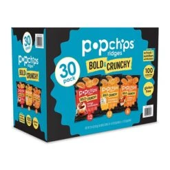 Popchips Ridges Potato Chips, 0.8 Oz., 30 Bags/Pack (SMC94000)