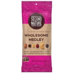 Second Nature Wholesome Medley Gluten Free Trail Mix, 2.25 Oz., 12 Bags/Pack (KAR1170)