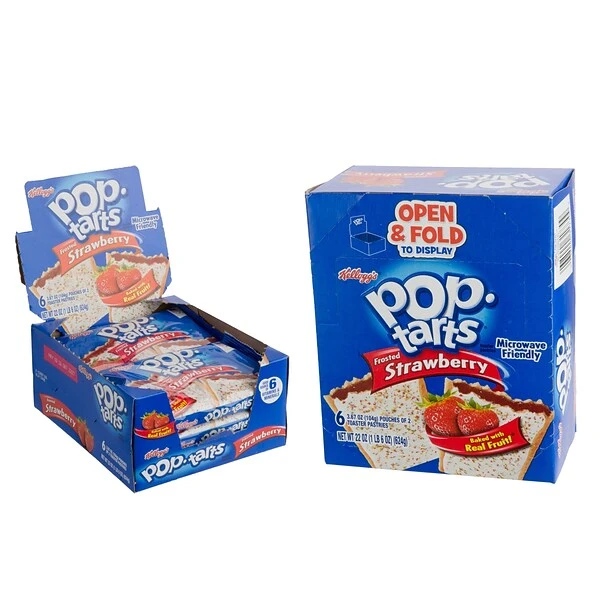 Kellog's Pop-Tarts, Frosted Strawberry, 3.67 Oz., 6/Box (31732) 3 Kellog's Pop-Tarts, Frosted Strawberry, 3.67 Oz., 6/Box (31732)