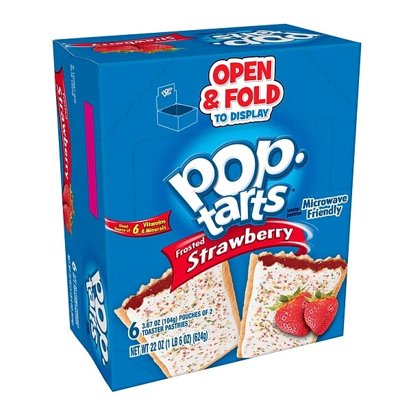 Kellog's Pop-Tarts, Frosted Strawberry, 3.67 Oz., 6/Box (31732) 4 Kellog's Pop-Tarts, Frosted Strawberry, 3.67 Oz., 6/Box (31732) - Image 2