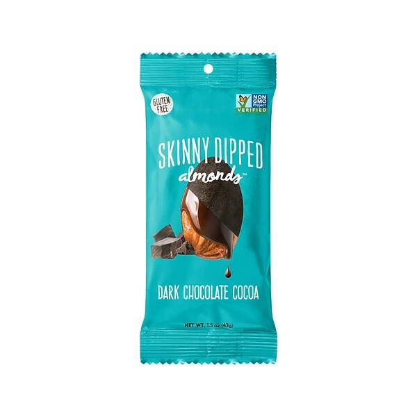SKINNY DIPPED ALMONDS Dark Chocolate Covered Almonds, 1.2 Oz., 10 Bags/Pack (EDT00837/WWT07 ) 3 SKINNY DIPPED ALMONDS Dark Chocolate Covered Almonds, 1.2 Oz., 10 Bags/Pack (EDT00837/WWT07 )