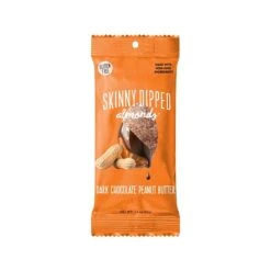SKINNY DIPPED ALMONDS Nuts, Dark Chocolate Peanut Butter, 1.5 Oz., 10/Box (EDT00838)