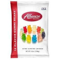 Albanese Fruity 12 Flavor Gummi Bears, 80 Oz, 12 (ACG51200)