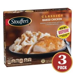 Stouffers Classics Baked Chicken With Gravy And Mashed Potatoes, 3/Pack (101706)