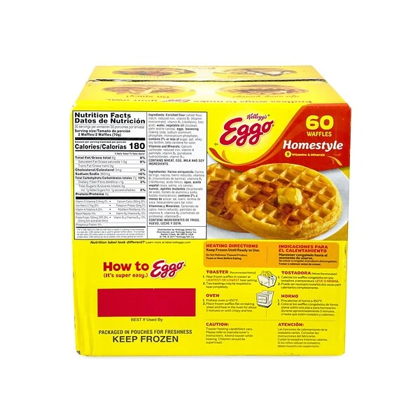 Kellogg's Homestyle Waffles, 4 Lb., 6/Pack (903-00016) 5 Kellogg's Homestyle Waffles, 4 Lb., 6/Pack (903-00016) - Image 3