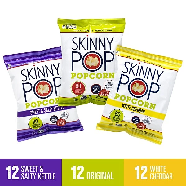 Skinny Pop Variety Snack Pack, 36/Pack (220-01049) 3 Skinny Pop Variety Snack Pack, 36/Pack (220-01049)