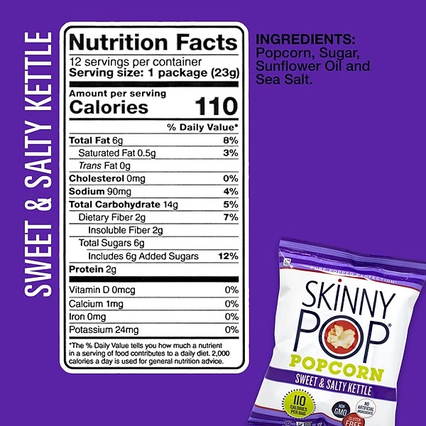 Skinny Pop Variety Snack Pack, 36/Pack (220-01049) 8 Skinny Pop Variety Snack Pack, 36/Pack (220-01049) - Image 6