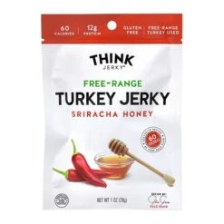 Think Jerky Sriracha Honey Turkey Jerky, 1 Oz., 12/Pack (220-00983)